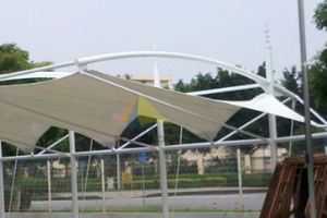 Parking of Guangzhou DouYuan Steel Structure Company membrane structure