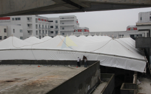 Atrium of Shanghai oriental International Trade Plaza membrane structure