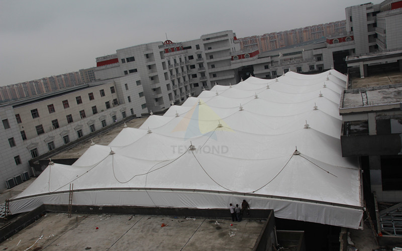 Atrium of Shanghai oriental International Trade Plaza membrane structure